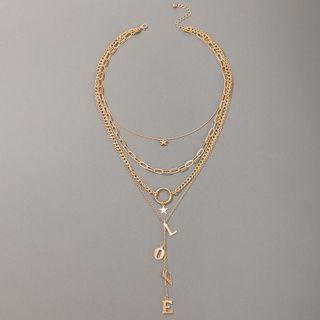 Layered Necklace 17594 - Gold - One Size