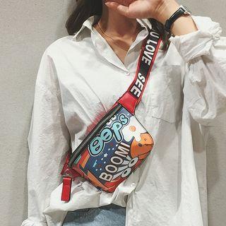 Lettering Strap Print Sling Bag