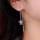 Ribbon Drop Earring Box Set With Gift Box - 1 Pair - Silver - One Size