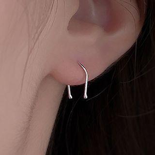 Plain Threader Earring 1 Pair - Silver - One Size