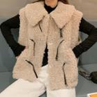 Faux Shearling Vest / Long-sleeve T-shirt