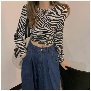 Zebra Pattern Cropped Top