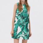Leaf Print Tank Dress