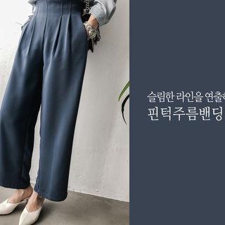 Wide-leg Dress Pants Blue - One Size