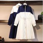 Two Tone Midi A-line Sweatshirt Dress