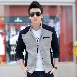 Button Up Stand Collar Jacket