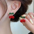 Cherry Drop Earring 1 Pair - Silver Needle - Red - One Size