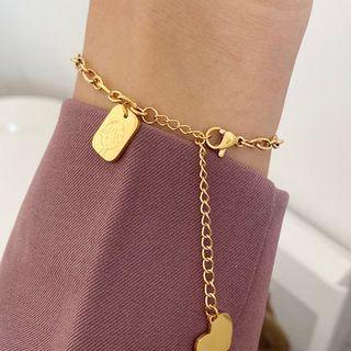 Smiley Stainless Steel Bracelet E264 - Gold - One Size