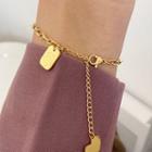 Smiley Stainless Steel Bracelet E264 - Gold - One Size