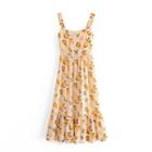 Fruit-print Ruffle Trim Tank Dress