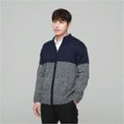 Two-tone Zip-up Knit Jacket