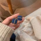 Denim Square Alloy Chain Earring 1 Pair - Gold & Blue - One Size