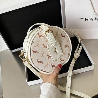 Printed Round Zip Crossbody Bag