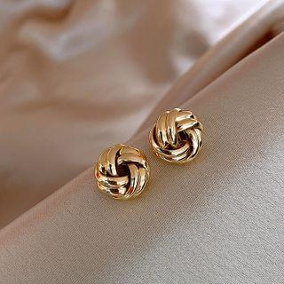 Knot Alloy Earring 1 Pair - Silver Steel - Gold - One Size