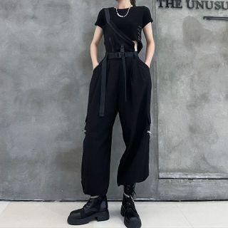 Single Shoulder Jumper Pants