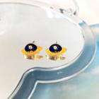 Ufo Alloy Earring 1 Pair - Stud Earring - Dark Blue & Yellow - One Size