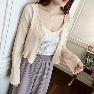 Open-front Ruffled Cropped Jacket