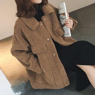 Single-breasted Faux Lambswool Jacket