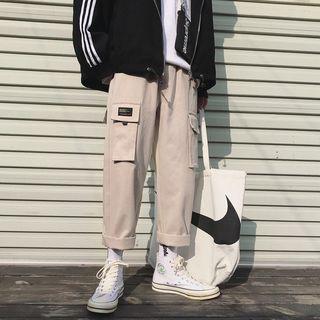 Mult-pocket Straight-cut Crop Pants