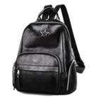 Star Applique Faux Leather Backpack Black - One Size