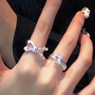 Cross / Gemstone Open Ring / Set