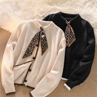 Long-sleeve Lace-up Cardigan