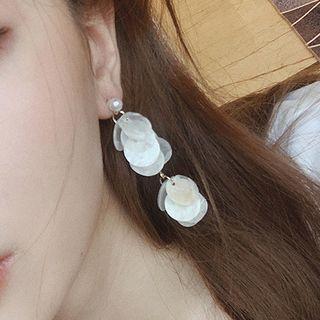 Shell Fringed Earring 925 Silver Needle - One Size