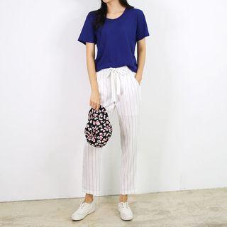 Semi Wide-fit Pinstriped Pants