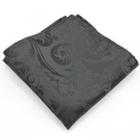Vine Pattern Pocket Square Black - One Size