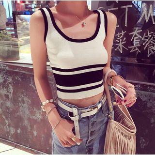 Two-tone Knit Tank Top