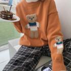 Bear Sweater Tangerine - One Size