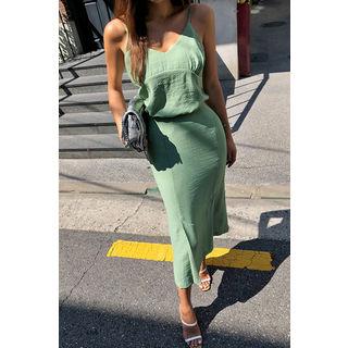 Spaghetti-strap Shirred-trim Top