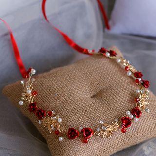 Bridal Faux Pearl Flower Headband / Clip-on Earring / Necklace / Set