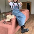 Safety Pin Midi Denim Overall Dress