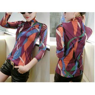 Print Long-sleeve Turtleneck T-shirt