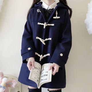 Frog Buttoned Hooded Coat