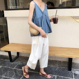 V-neck Tank Top / Straight Cut Pants