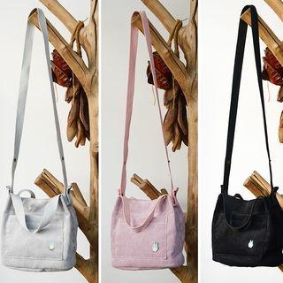 Snap-buttoned Canvas Crossbody Bag