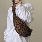 Leopard Print Chain Crossbody Bag Leopard - Brown & Black - One Size