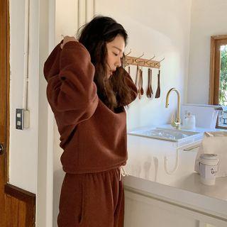 Polar-fleece Boxy Hoodie