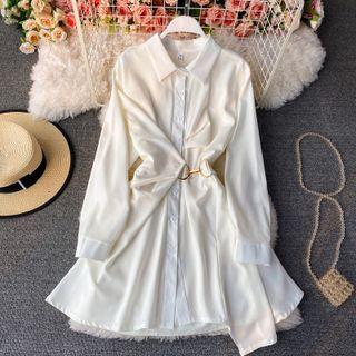 Long Sleeve Asymmetrical Shirtdress