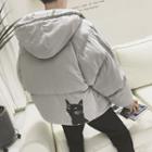 Cat Print Padded Hooded Zipped Jacket