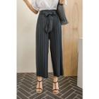 Pleated Wide-leg Pants With Sash
