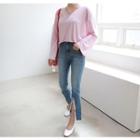 V-neck Bell Long-sleeve T-shirt