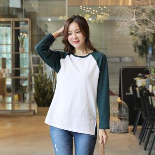 Crew-neck Reglan-sleeve T-shirt