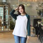 Crew-neck Reglan-sleeve T-shirt