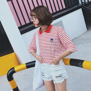 Couple Matching Elbow-sleeve Polo Shirt