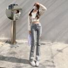 High Waist Lace-up Bootcut Jeans (various Designs)
