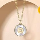 Coin Shell Pendant Sterling Silver Necklace