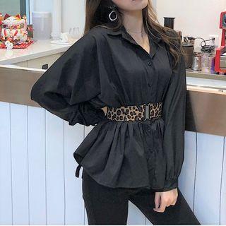 Leopard Belt Long Sleeve Shirt